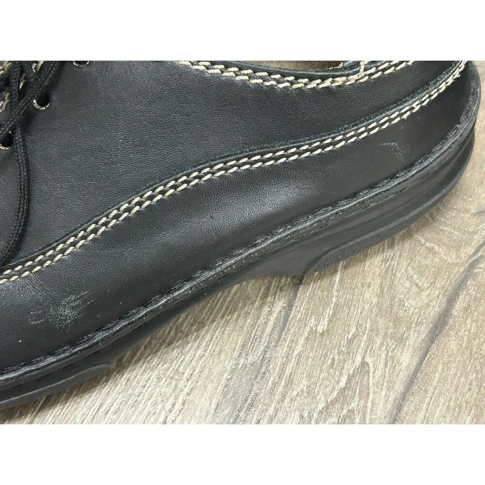 Birkenstock Lace Up Oxford Shoes Black Leather EU 40 US 7 Men ( Women 9)